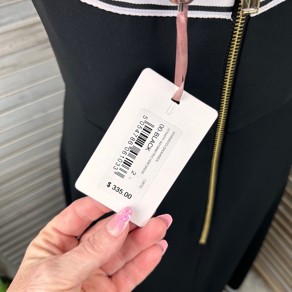 NWT Ted Baker London Kahmen Strappy Black & White Midi Dress Size 2 - Picture 8 of 9